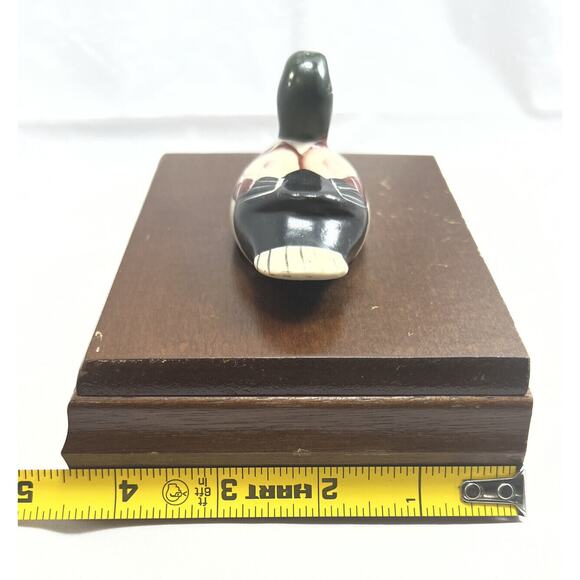 Vintage Wood Playing Card Holder Box with Ceramic Mallard Duck. *Used* - Picture 11 of 11